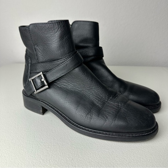 Aquatalia Shoes - Aquatalia Black Water Resistant Leather Bree Boots Booties Size 8